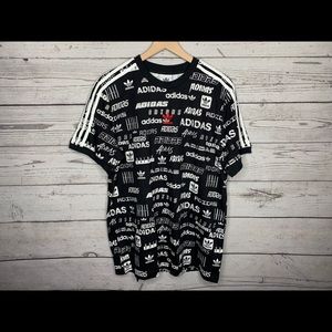 Adidas Originals Trefoil Print All Over Shirt NWT